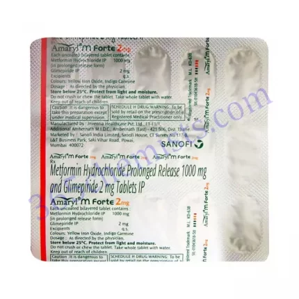 AMARYL-M2-FORTE 2+1000MG TABLET 15