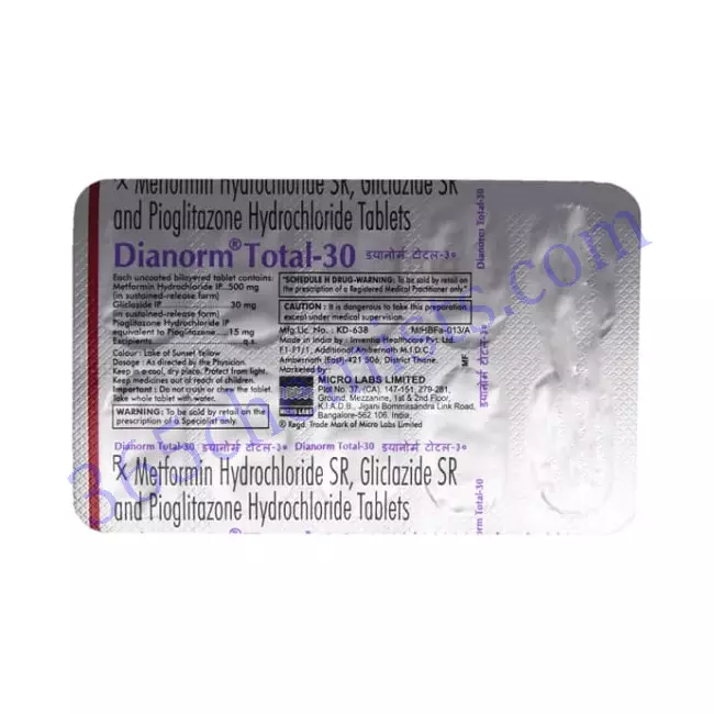 DIANORM TOTAL 30+15+500 MG TABLET 10