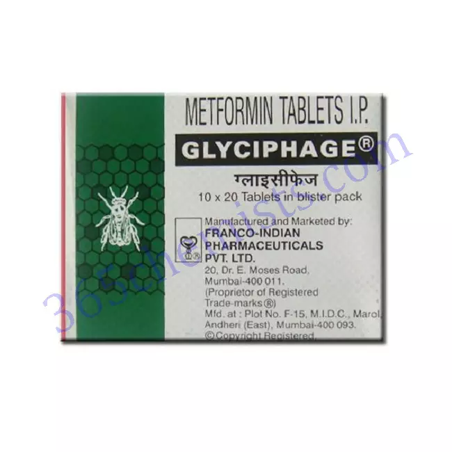 GLYCIPHAGE 500MG TABLET 20'S