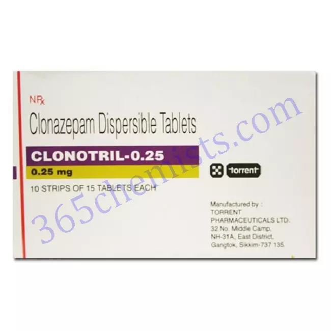 CLONOTRIL 0.25 MG TABLET 15