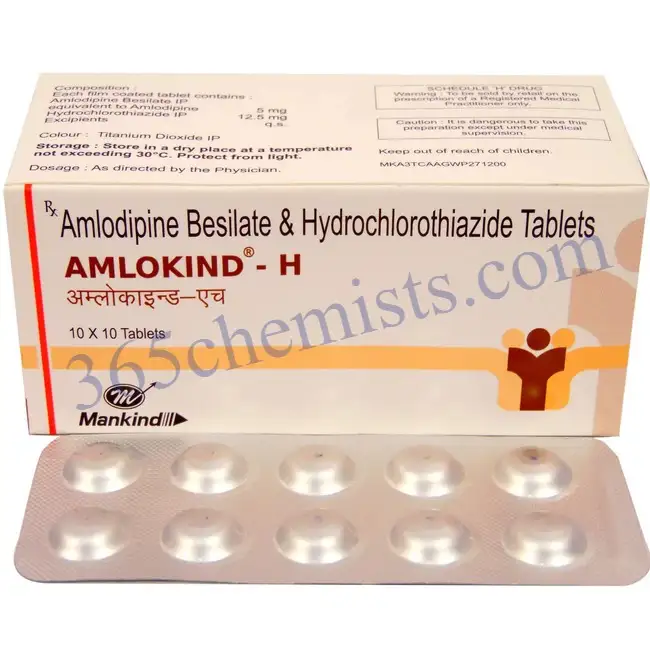 Amlokind-H Tablet (Amlodipine 5mg + Hydrochlorothiazide 12.5mg)
